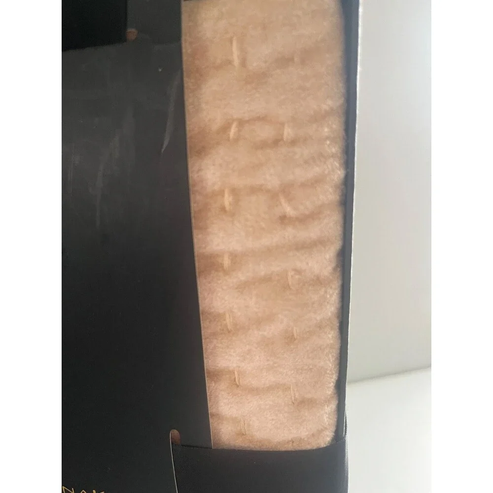 Donna Karan Pillow Sham Queen Standard Channel Quilted Single Gold Velvet